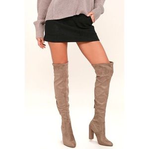 Steve Madden thigh high boots. (Taupe)